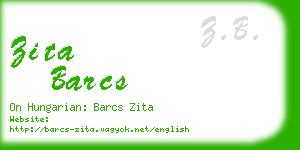 zita barcs business card